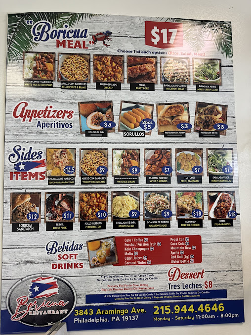 Menu Boricua Restaurant 2 - 1