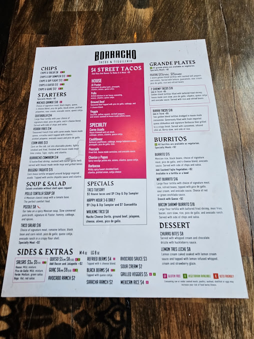Menu Borracho Tacos Tequileria - 0