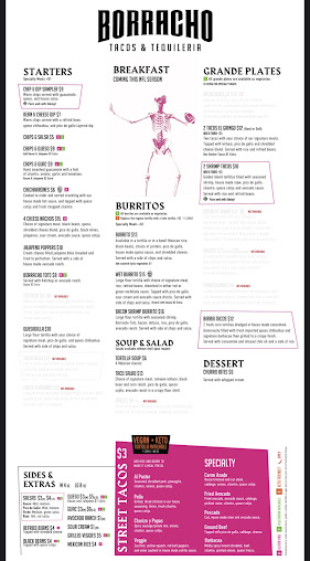 Menu Borracho Tacos Tequileria - 3