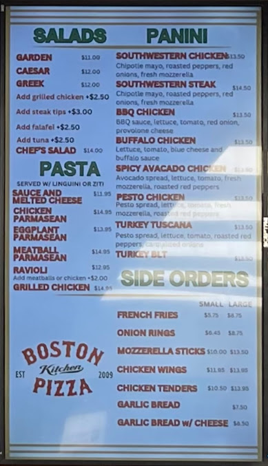 Menu Boston Kitchen Pizza - 0