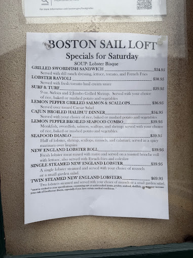 Menu Boston Sail Loft - 3