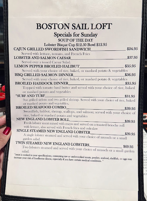 Menu Boston Sail Loft - 7