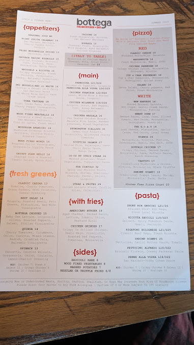 Menu Bottega Italian Kitchen Bar - 2