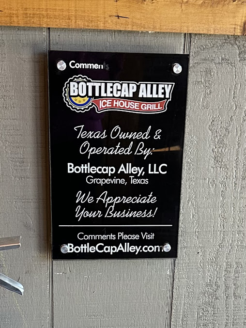 Menu Bottlecap Alley Icehouse Grill - 0