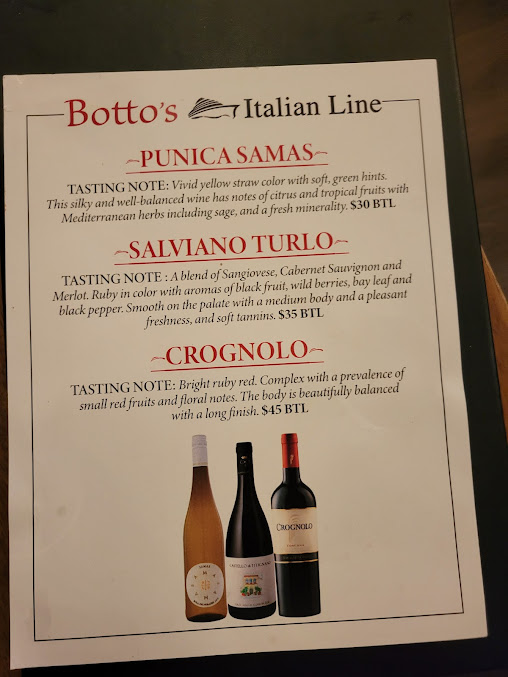 Menu Botto's Italian Line Restaurant - 7