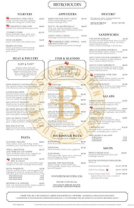 Menu Boudin Bakery - 0