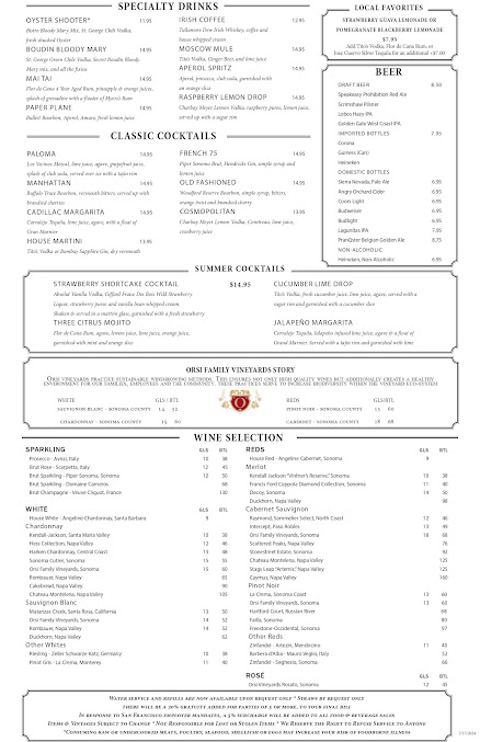 Menu Boudin Bakery - 1