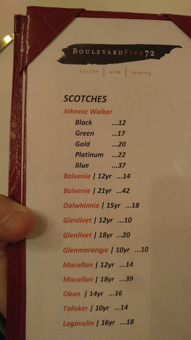 Menu Boulevard Five72 - 0