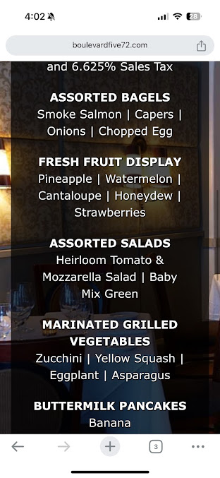 Menu Boulevard Five72 - 1