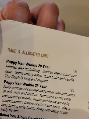Menu Bourbon Academy Tasting Room - 4