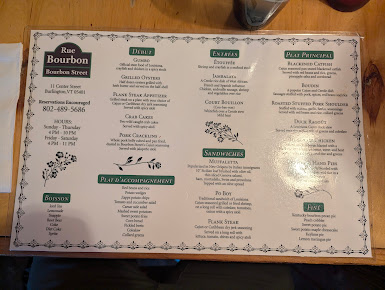 Menu Bourbon Street Llc - 0