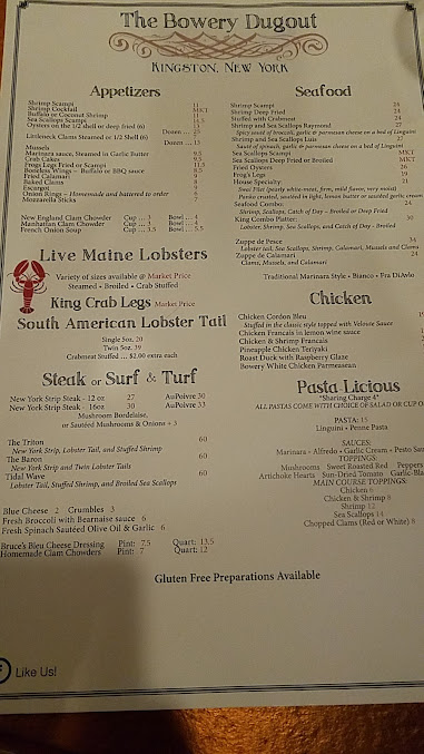 Menu Bowery Dugout - 2