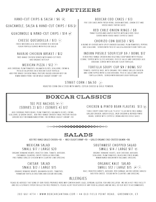 Menu Boxcar Cantina - 0
