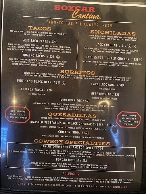 Menu Boxcar Cantina - 1