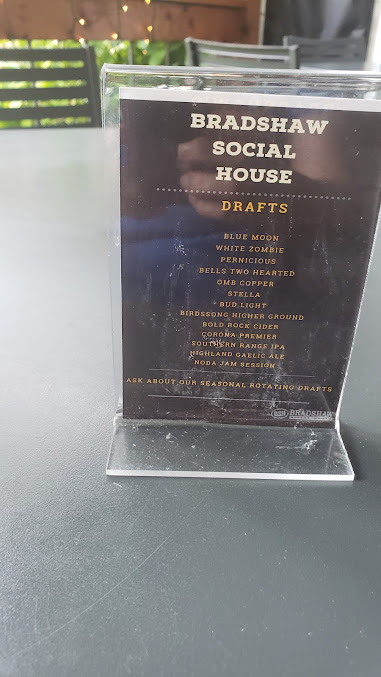 Menu Bradshaw Social House - 1