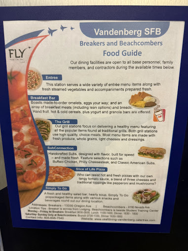 Menu Breakers Dining Facility - 1