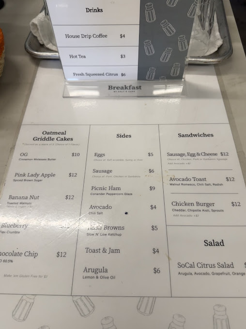 Menu Breakfast By Salts Cure - 1