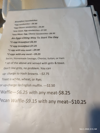 Menu Breakfast Club Tybee Island - 5