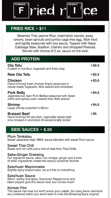 Menu Breaking Buns Food Cart - 0