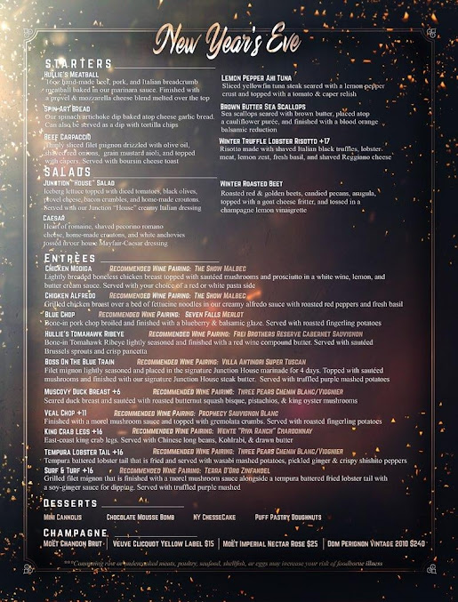 Menu Brett Hulls Junction House - 9