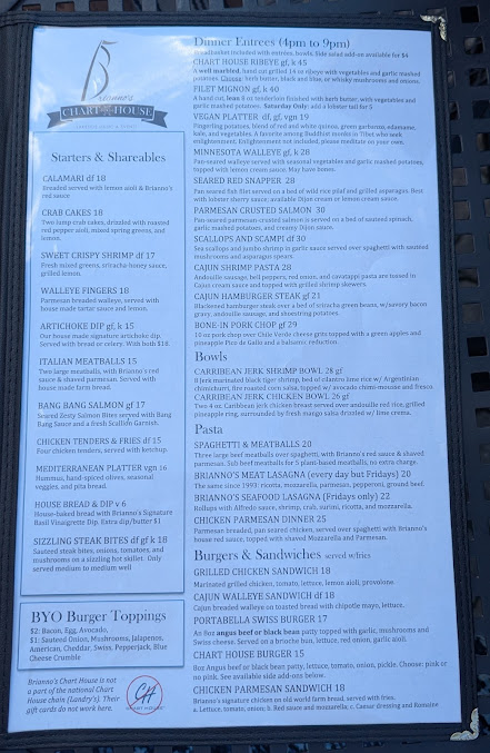 Menu Briannos Chart House Restaurant Events Center - 5