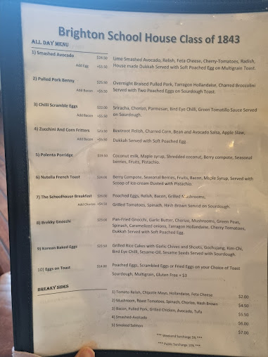 Menu Brighton Schoolhouse - 0
