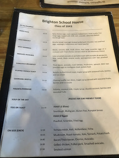 Menu Brighton Schoolhouse - 2