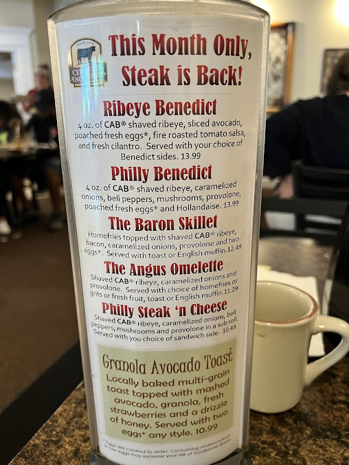 Menu Brigs Great Beginnings Restaurant - 3