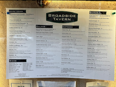 Menu Broadside Tavern - 1