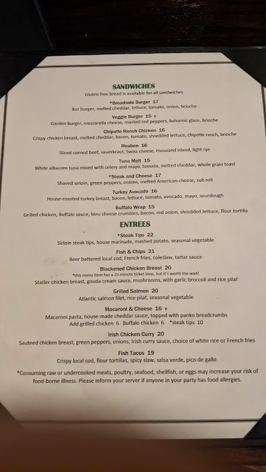 Menu Broadside Tavern - 3