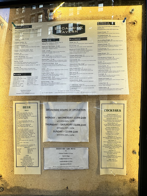 Menu Broadside Tavern - 4