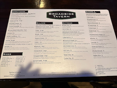 Menu Broadside Tavern - 9
