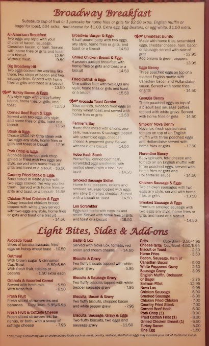 Menu Broadway Diner - 0