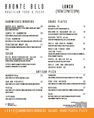 Menu Bronte Belo Bronte Beach - 1