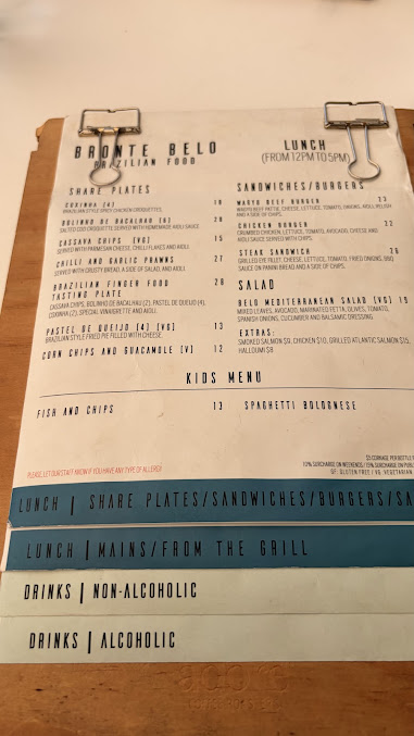 Menu Bronte Belo Bronte Beach - 7