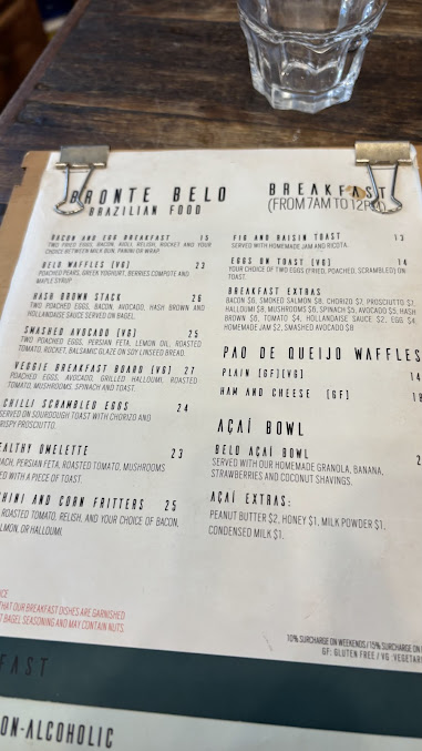 Menu Bronte Belo Bronte Beach - 9
