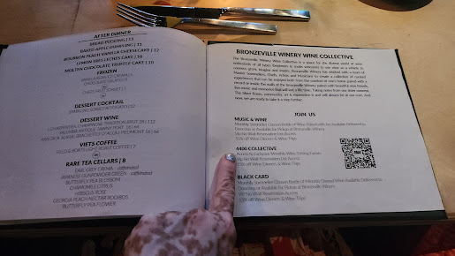 Menu Bronzeville Winery - 1