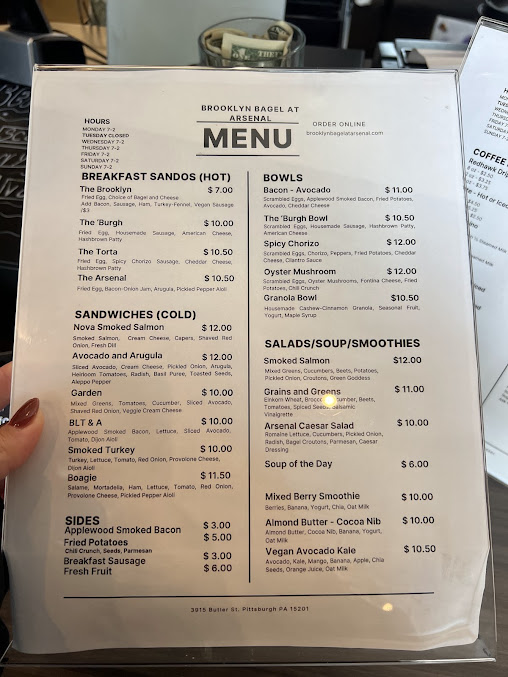 Menu Brooklyn Bagel At Arsenal - 2