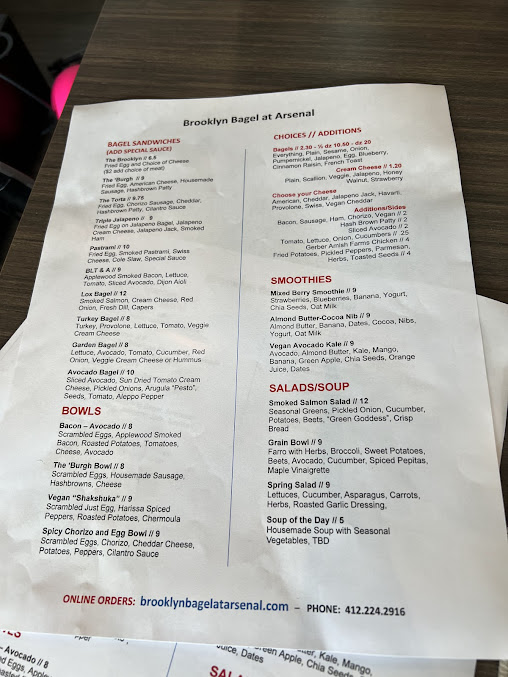 Menu Brooklyn Bagel At Arsenal - 7