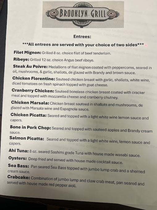 Menu Brooklyn Grill Cafe - 0