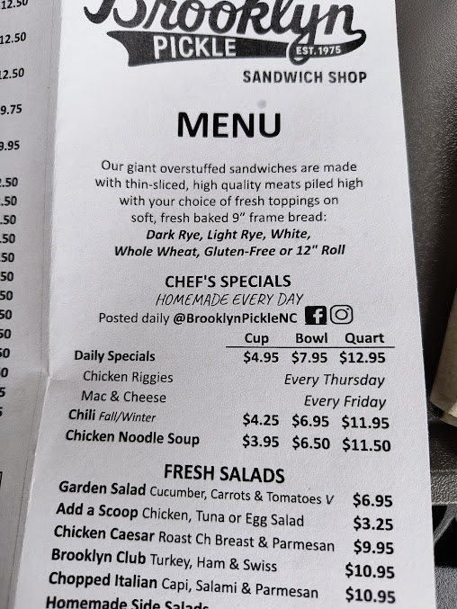 Menu Brooklyn Pickle Sandwich Shop - 9