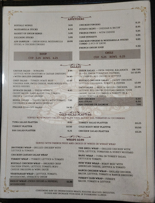 Menu Brothers Family Diner - 0