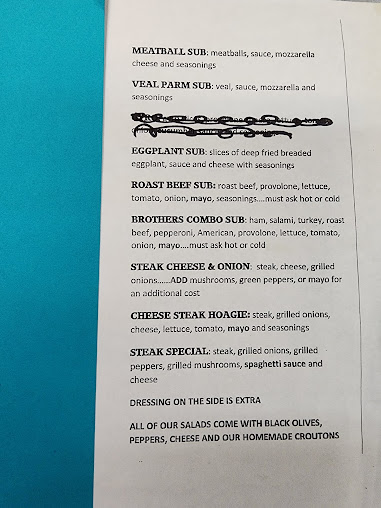 Menu Brothers Pizza Champion Restaurant - 1