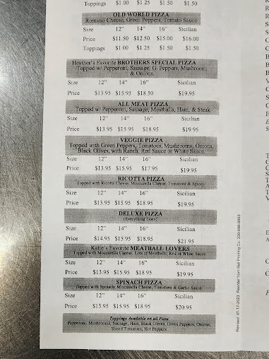 Menu Brothers Pizza Champion Restaurant - 9