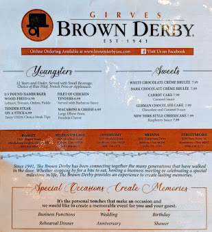 Menu Brown Derby Wood Fired Steakhouse - 3