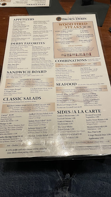 Menu Brown Derby Wood Fired Steakhouse - 4
