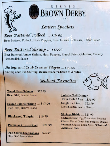 Menu Brown Derby Wood Fired Steakhouse - 7