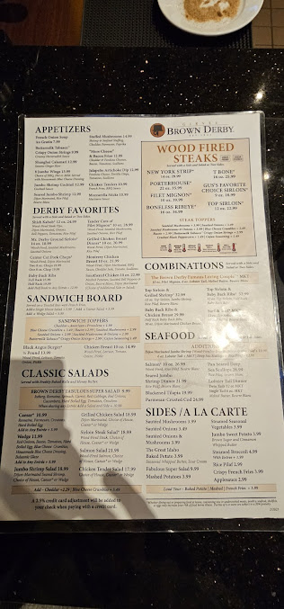 Menu Brown Derby Wood Fired Steakhouse - 8
