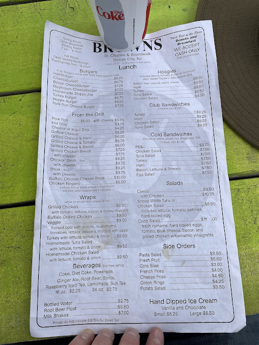 Menu Browns Restaurant - 1