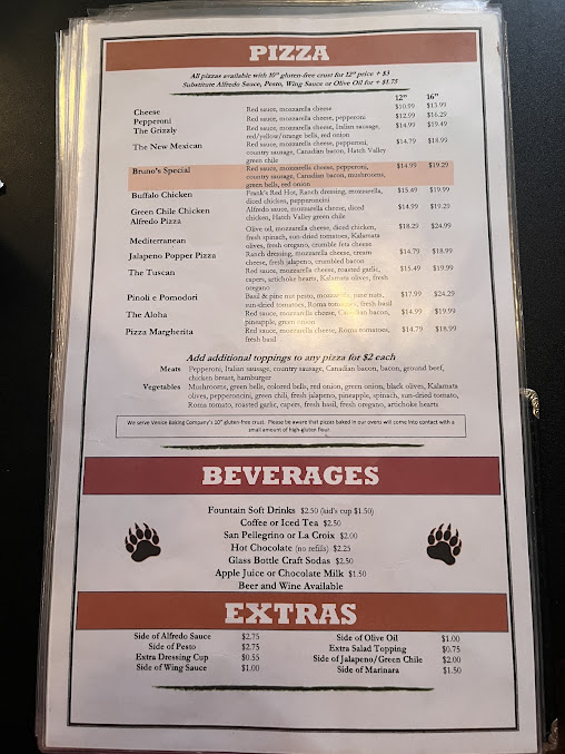 Menu Brunos Pizza Wings - 3